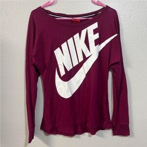 Nike Women's Burgundy Long Sleeve Tee